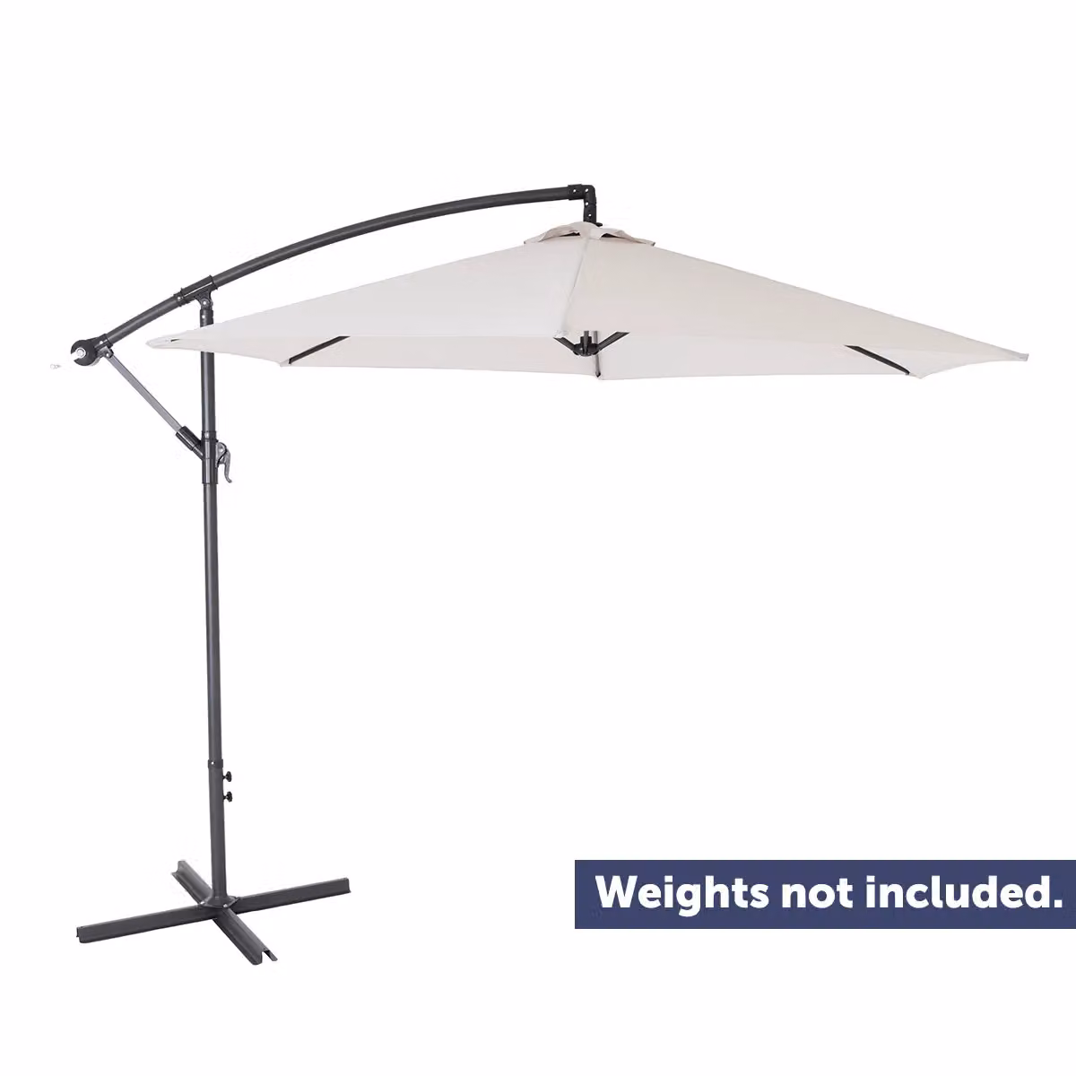 Charles Bentley 3m Hanging Banana Cantilever Patio Garden Umbrella in Light Grey – 2