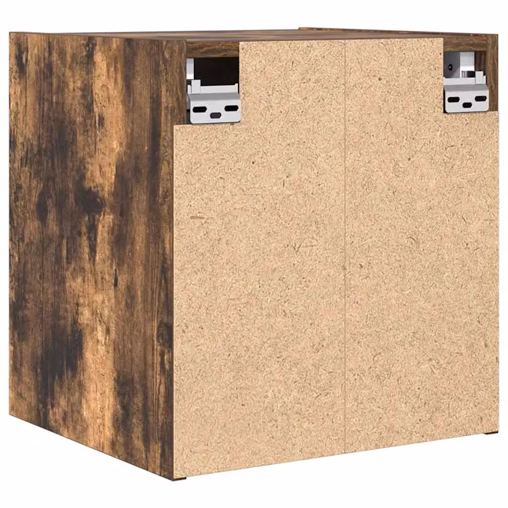 Berkfield Home Wall-mounted Bedside Cabinet in Smoked Oak Brown, W/D/H: 38 x 34 x 40 cm – 4
