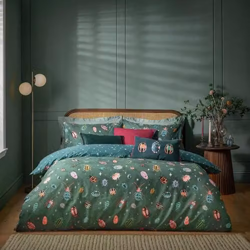 Riva Home Beetalis Reversible Graphic Animal Duvet Cover Set, Multicolour, 200 x 200 cm