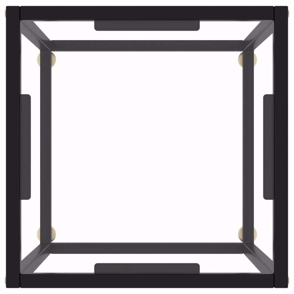 Berkfield Home Modern Black Coffee Table with Tempered Glass, W/D/H: 40 x 40 x 50 cm – 3