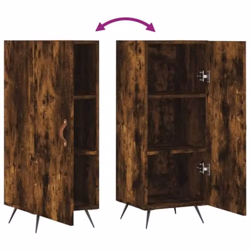 vidaXL Modern Sideboard in Smoked Oak, Brown Engineered Wood, W/D/H: 34.5 x 34.5 x 90 cm – 4