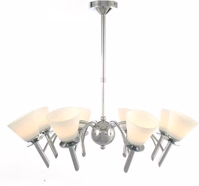 Netlighting Kristina 8 Light G9 Pendant Lamp in Polished Chrome and Grey – 1