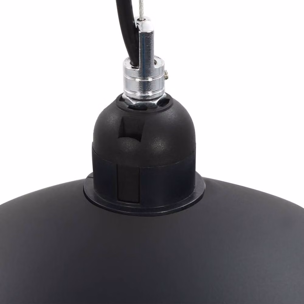 Berkfield Home Set of 2 Modern Semi-spherical Metal Ceiling Lamps in Black and Gold, Diameter: 50 cm, E27 – 7