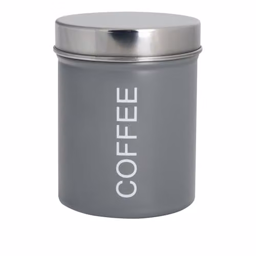 Harbour Housewares Metal Coffee Storage Canister with Airtight Lid, Grey – 1