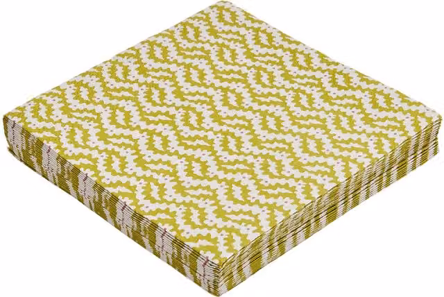 Land & Shore Sperrin Paper Napkins, Multicolour and Green, Set of 20