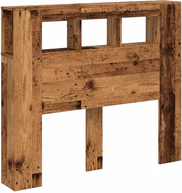 Berkfield Home LED Headboard in Old Wood Brown, W/D/H: 120 x 18.5 x 103.5 cm – 1