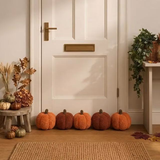 Garden Greatness Autumn Harvest 5 Amber Pumpkin Draft Excluder in Orange and Multicolour