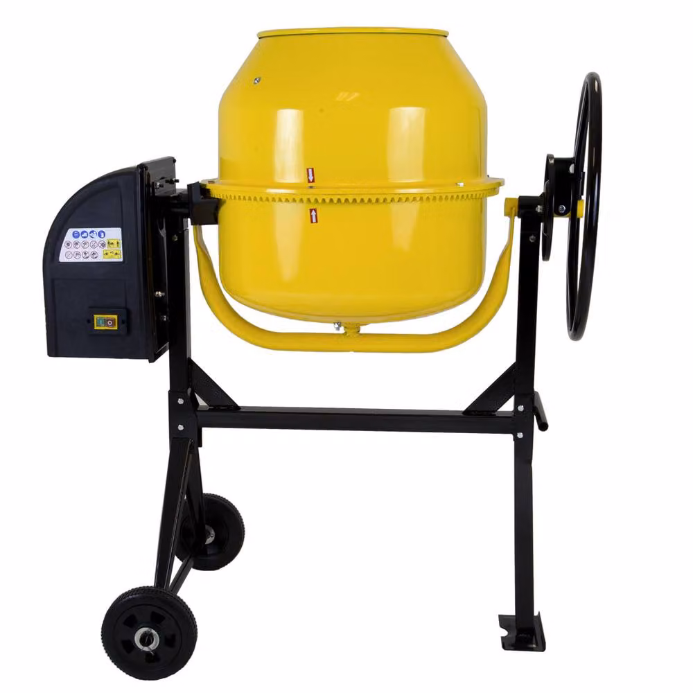 Charles Bentley Portable Cement Concrete Mixer, 130L, 550W, 230V, Yellow, W/D/H: 120 x 70 x 70 cm – 2