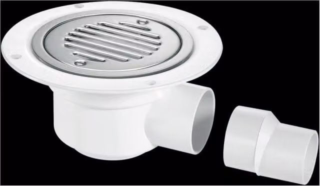 McAlpine TSG50SS-SL-SC 50mm Water Seal Trapped Gully with Clamp Ring and Cover in White – 1