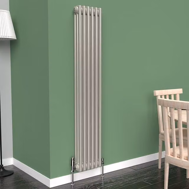 Lux Heat Vertical Coloured Column Radiator in Dune Grey, H 150 cm x W 29 cm