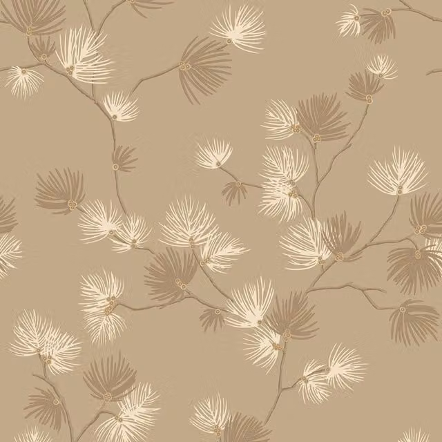 Belgravia Valentino Botanical Floral Textured Vinyl Wallpaper in Beige