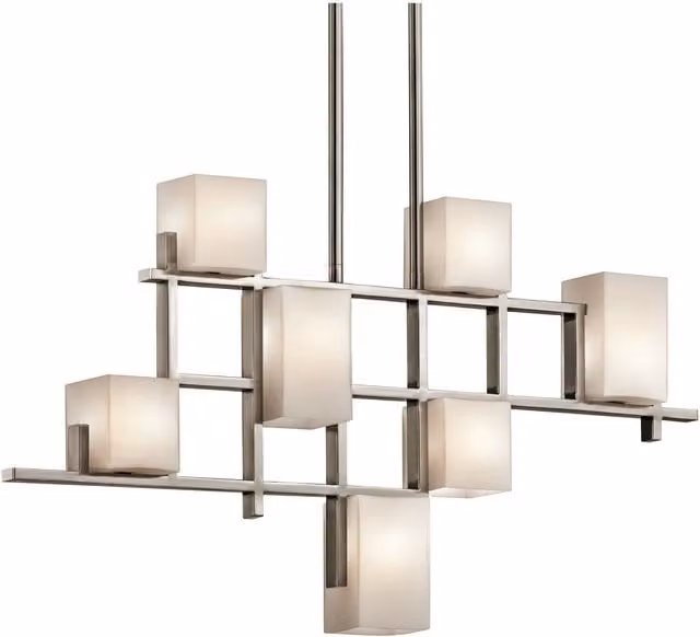 Loops Classic 7 Bulb Chandelier Hanging Pendant Light in Pewter with LED G9 Bulbs – 1