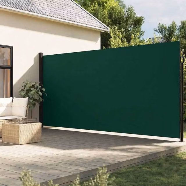 Berkfield Home Retractable Side Awning in Green, W/H: 200 x 300 cm