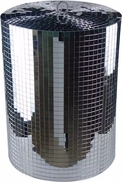 FXLab Silver Mirror Cylinder Hanging Glass Decor W: 30 cm, H: 40 cm