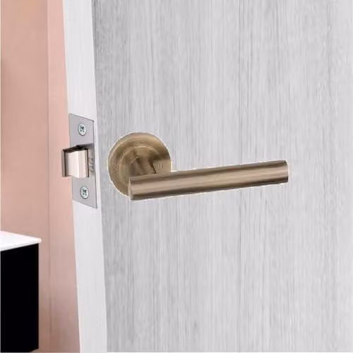 Golden Grace T-Bar Door Handle Lock and Hinge Set in Antique Brass – 4