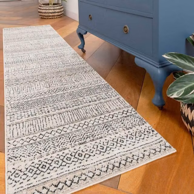 The Rug House Moroccan Berber Area Rug, Grey, W: 240 cm, D: 60 cm