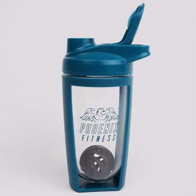 Phoenix Fitness Leakproof BPA-Free Flip Protein Shaker, 600 ml, Petrol
