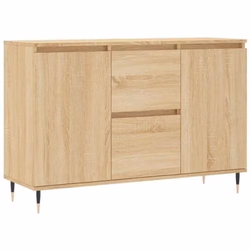 vidaXL Modern Sideboard in Sonoma Oak, Brown, W/D/H: 101.5 x 35.0 x 70.0 cm – 1