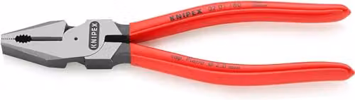 Knipex Red High Leverage Combination Pliers with Plastic Grip, 180 mm