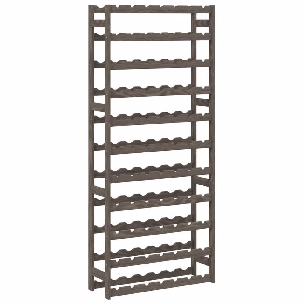 Berkfield Home Wall Mounted Rustic Grey Solid Pine Wood Wine Rack for 77 Bottles – 2