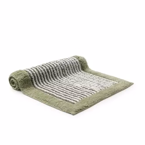 Christy Portobello Stripe Cotton Bath Mat, Green, W: 80 cm, D: 50 cm – 1