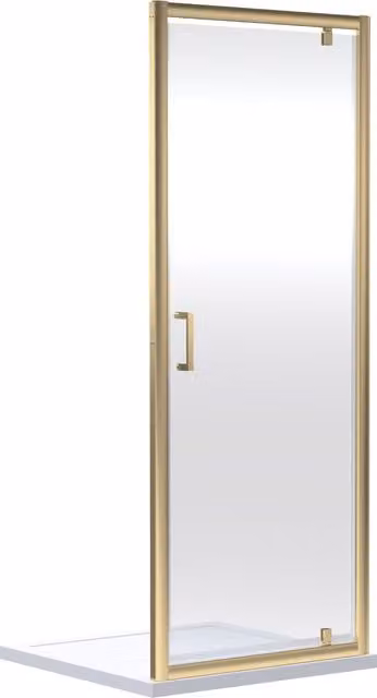 Balterley 6mm Glass Reversible Pivot Shower Door, Brushed Brass, W: 900 mm, H: 1900 mm