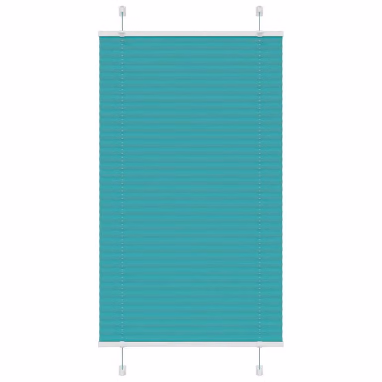 Berkfield Home Pleated Blind in Petrol Green and Turquoise, W: 80 cm, H: 100 cm