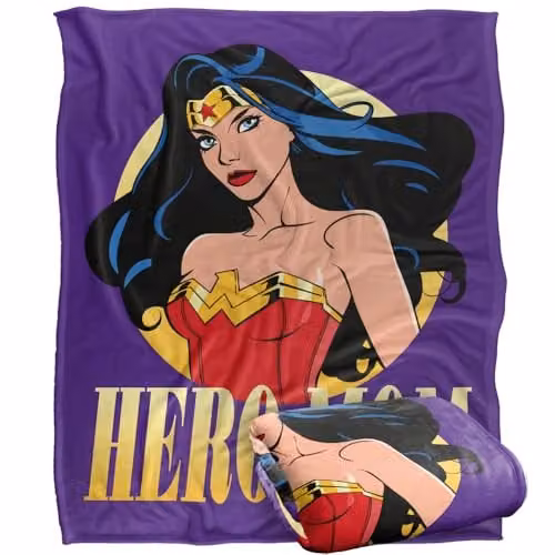 LOGOVISION Wonder Woman Justice League Super Soft Fleece Throw Blanket, Multicolour, W: 127 cm, D: 152.4 cm