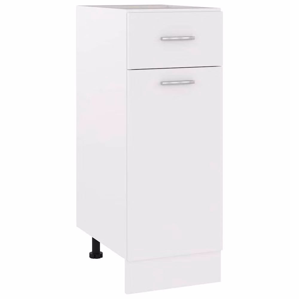 Berkfield Home White Modern Freestanding Kitchen Cabinet with Drawers, W/D/H: 30 x 46 x 81.5 cm