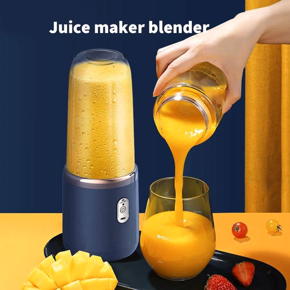 NESTLUNE Portable Electric Mini Fruit Juicer and Smoothie Blender, 400ml, Blue – 6