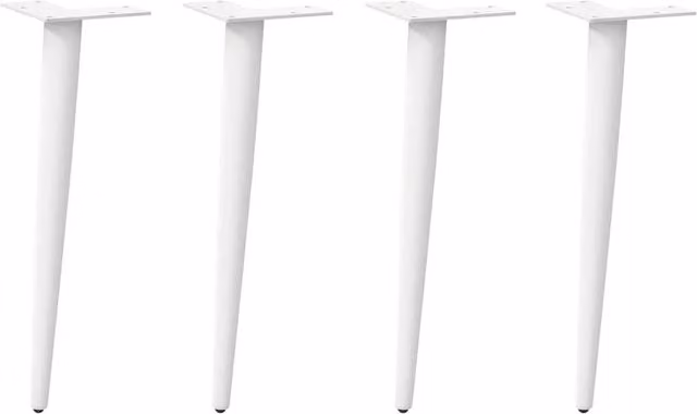 Berkfield Home Conical Steel Coffee Table Legs, White, 4 pcs, Height: 42.5 cm