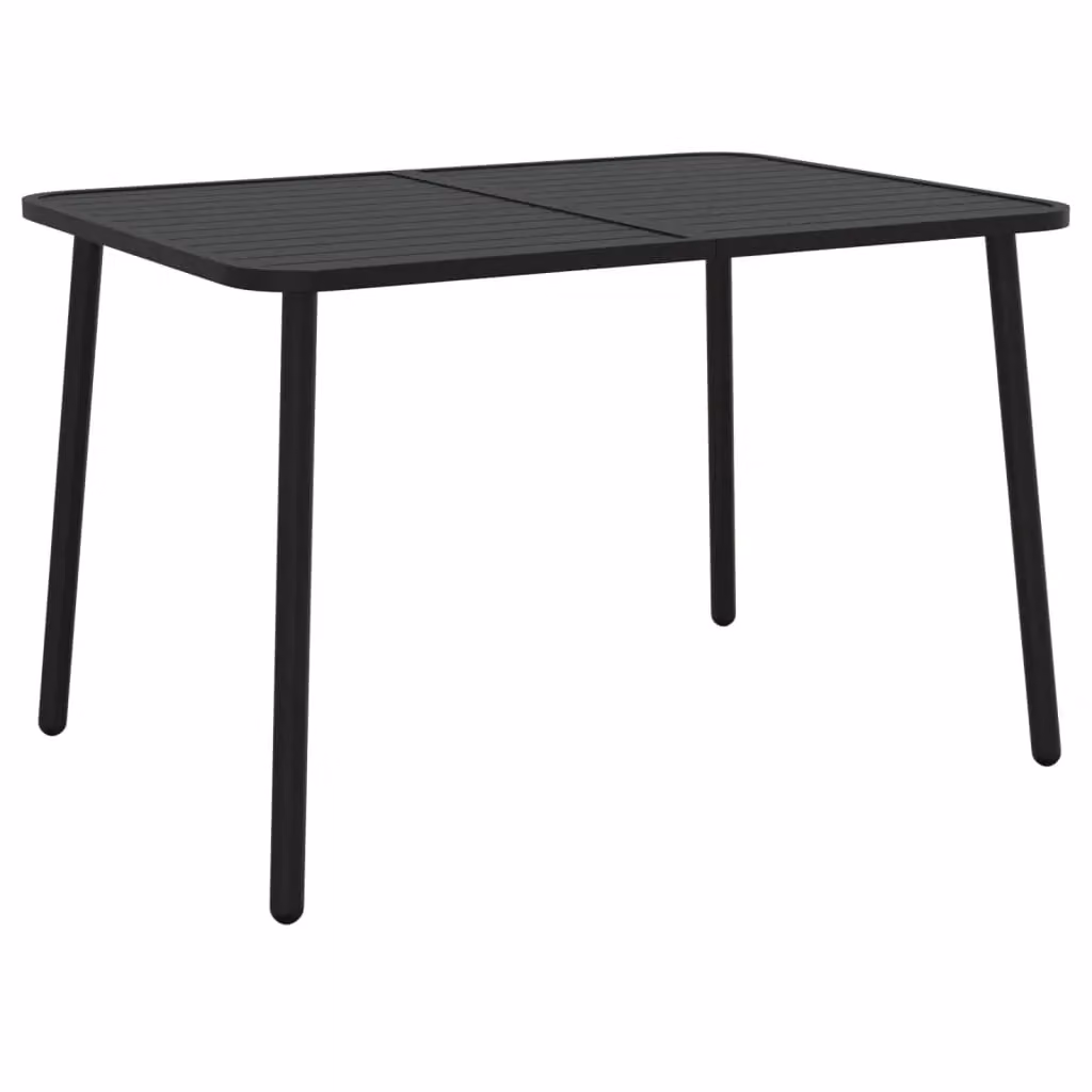 Berkfield Home Modern Garden Table in Anthracite Steel, W/D/H: 110 x 80 x 71 cm – 2