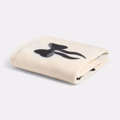 OHS Bow Print Fleece Throw Blanket, Black and White, W/D/H: 120 x 150 cm – 5