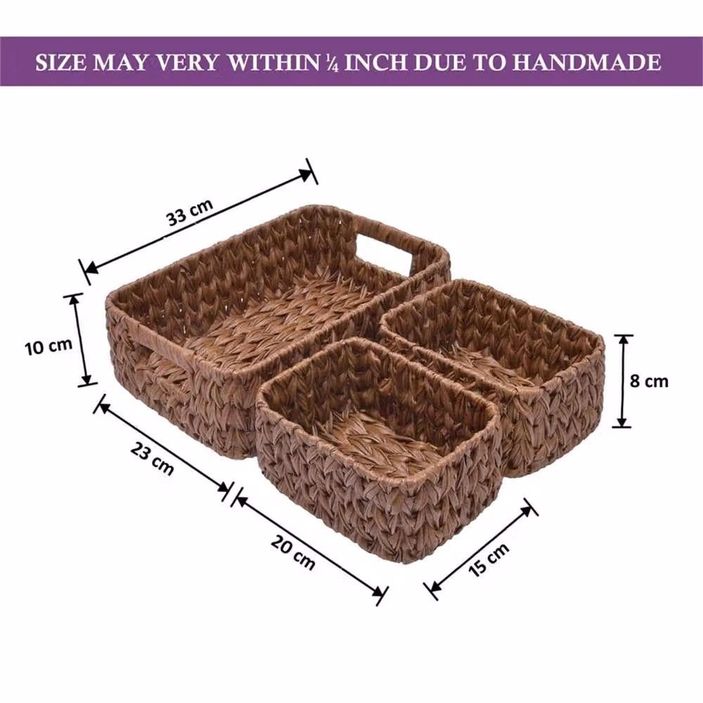 Nordara Brown Open Weave Wicker Bathroom Storage Organiser – 2