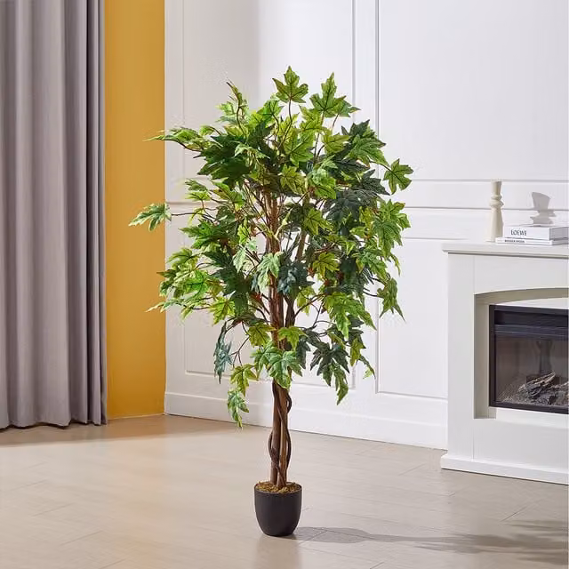 Lifeideas Green Decorative Artificial Organic Maple Tabletop Tree with Pot