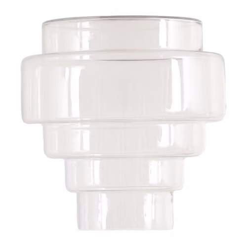 ValueLights Lane Clear 5 Tier Layered Glass Ceiling Pendant Lamp Shade, Transparent, Shade Width: 23.5 cm
