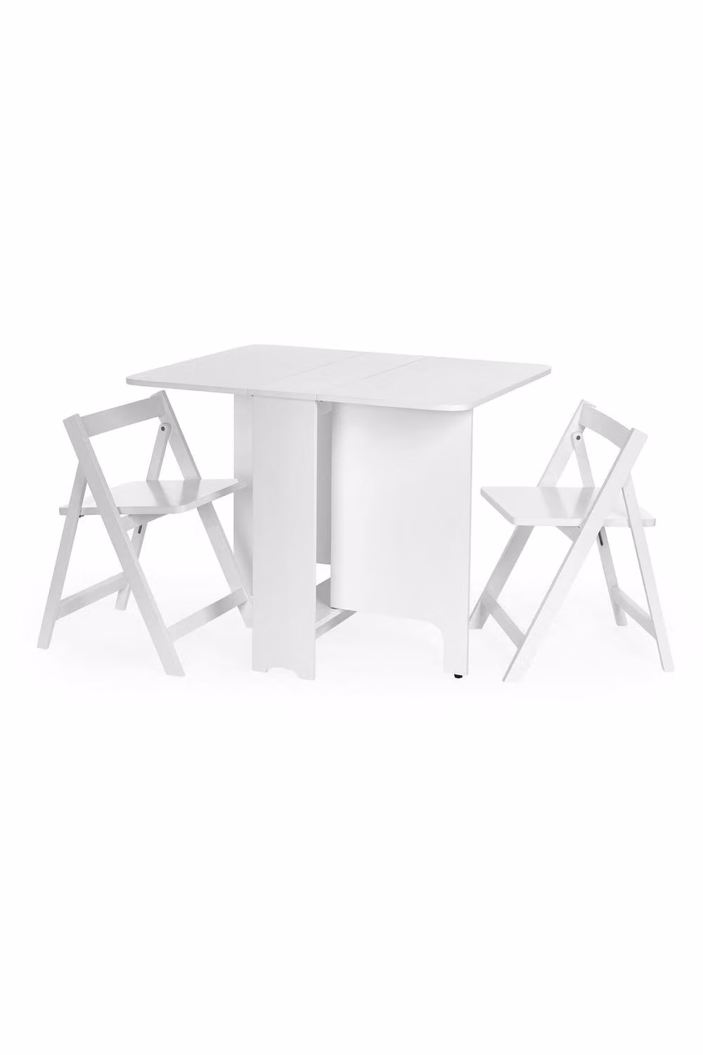Julian Bowen Gatan White Drop Leaf Dining Set with 2 Chairs, W/D/H: 70 x 80 x 100 cm – 2
