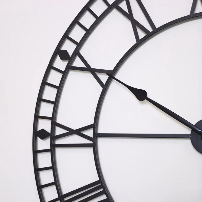 Melody Maison Extra Large Black Metal Skeleton Wall Clock, W/D/H: 100 x 100 x 1 cm – 2