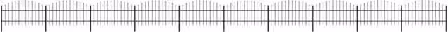 Berkfield Black Steel Palisade Garden Fence with Spear Top, 17 m