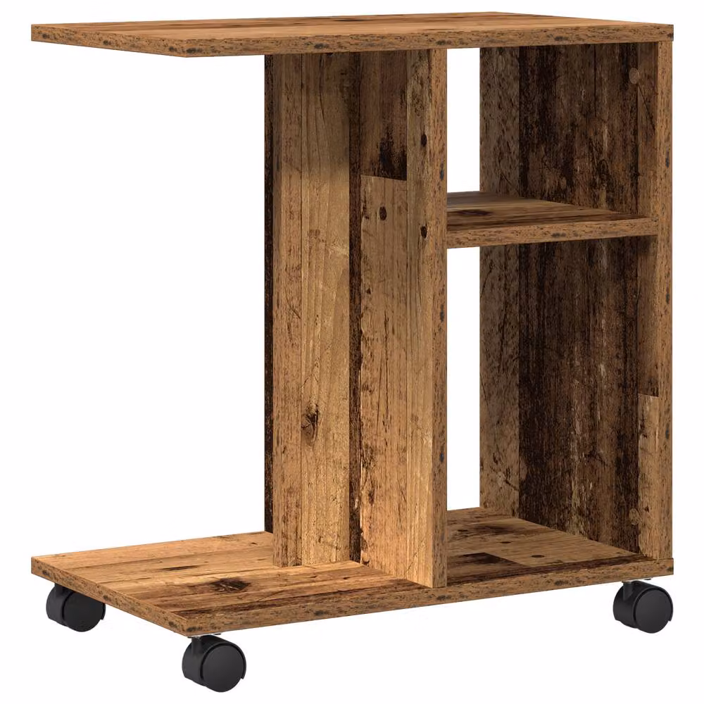 Berkfield Home Side Table with Castors, Brown, W/D/H: 50 x 30 x 55 cm – 3