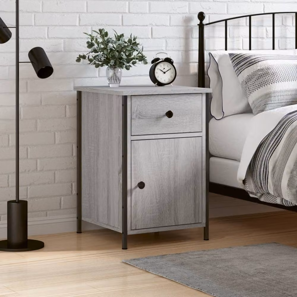 Berkfield Home Elegant Bedside Cabinet in Grey Sonoma, W/D/H: 40 x 42 x 60 cm – 2