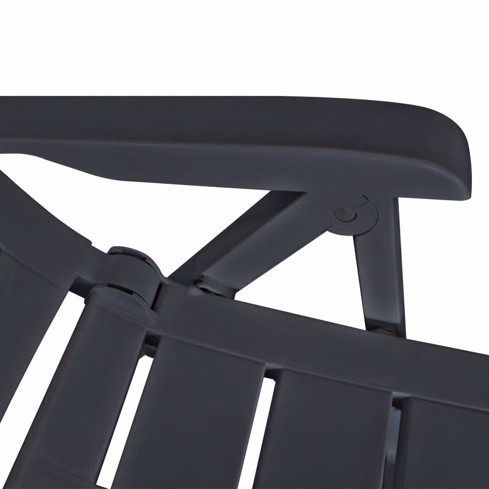 Berkfield Home Reclining Garden Chairs, 2 Piece Set in Anthracite and Black Plastic – 5