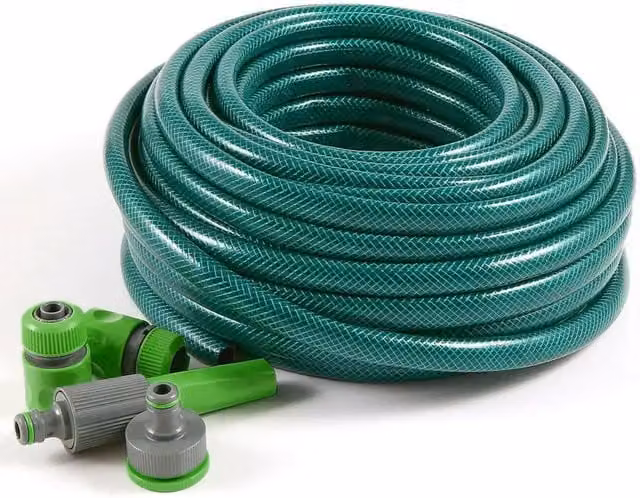 UMKY 30m Flexible Garden Hose Set with Connectors, Green