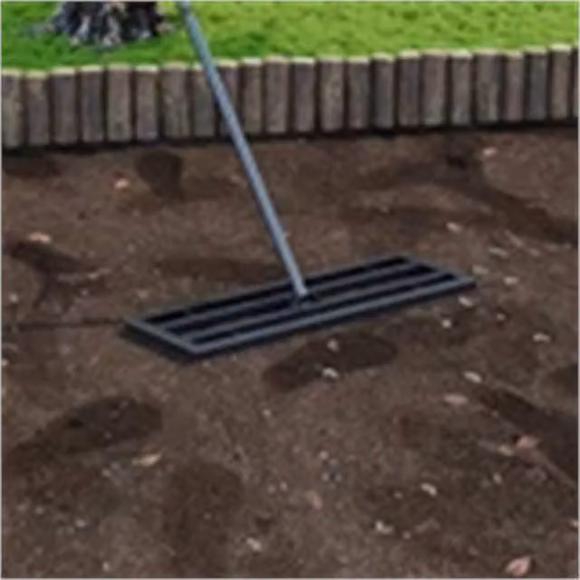 VOGREX XL Heavy Duty Lawn Leveling Rake in Black
