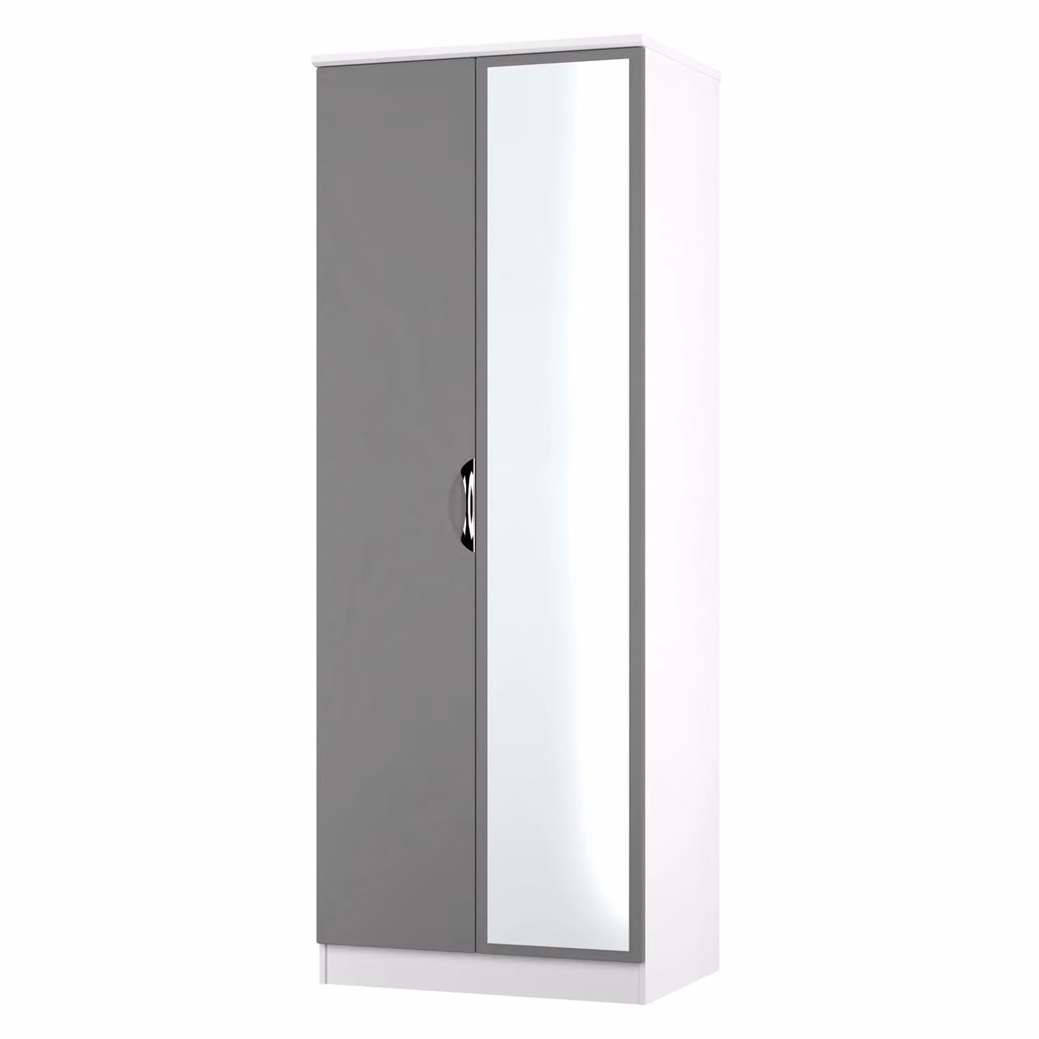 2 U Holborn Tall 2 Door Mirrored Wardrobe in Dark Grey – 2