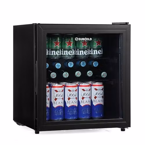 Subcold Cave50 Mini Refrigerator 50L with Glass Door and LED Light in Black – 1