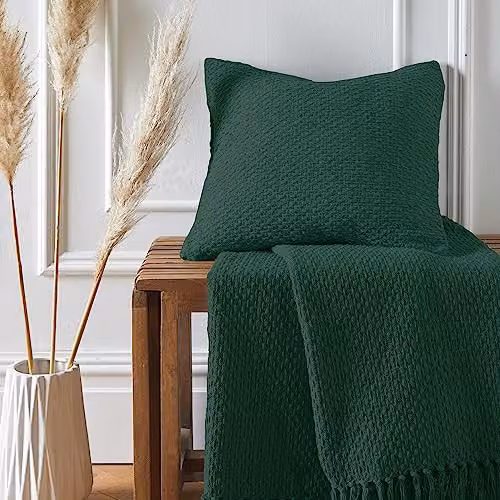 Drift Home Green Cotton Square Cushion, W/D/H: 43 x 43 x 43 cm – 2