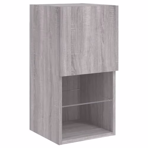 vidaXL Modern TV Cabinet with LED Lights in Grey Sonoma, W/D/H: 60 x 30.5 x 30 cm – 1