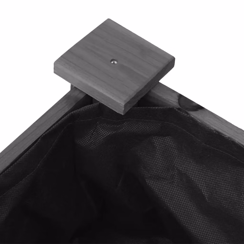 Berkfield Home Grey Solid Wood Fir Planter with Liner W: 71 cm, D: 37 cm, H: 76 cm – 4