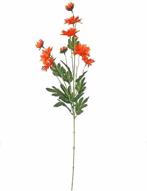 Kingsbury Gifts Artificial Silk Wild Daisy Spray in Orange and White, Height: 84 cm